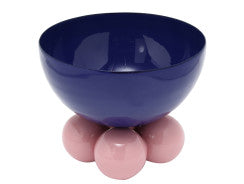 Bowl Double Funky Medium - Cobalt blue & soft pink