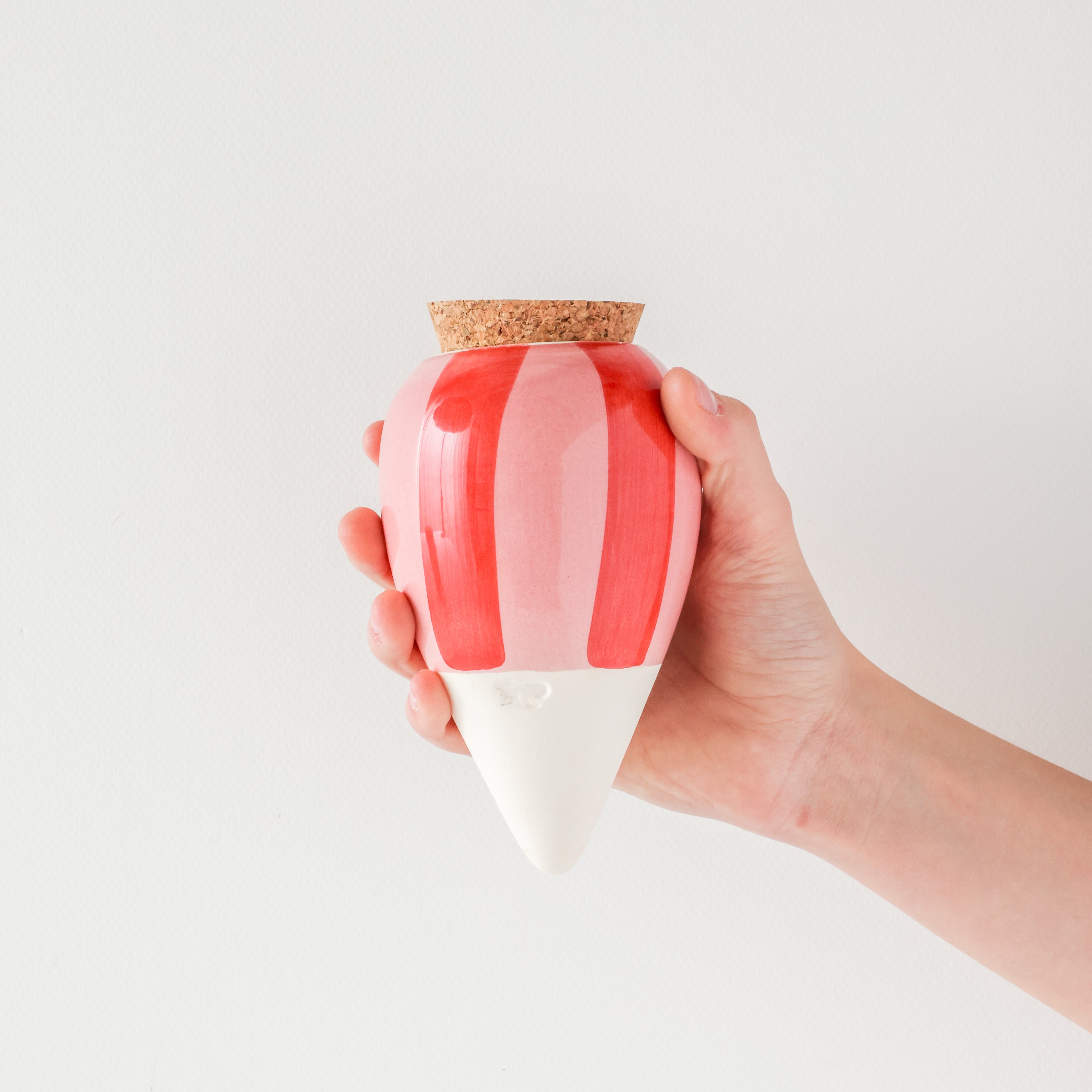 Ollas Plant Diffuser - Pink & White Stripes