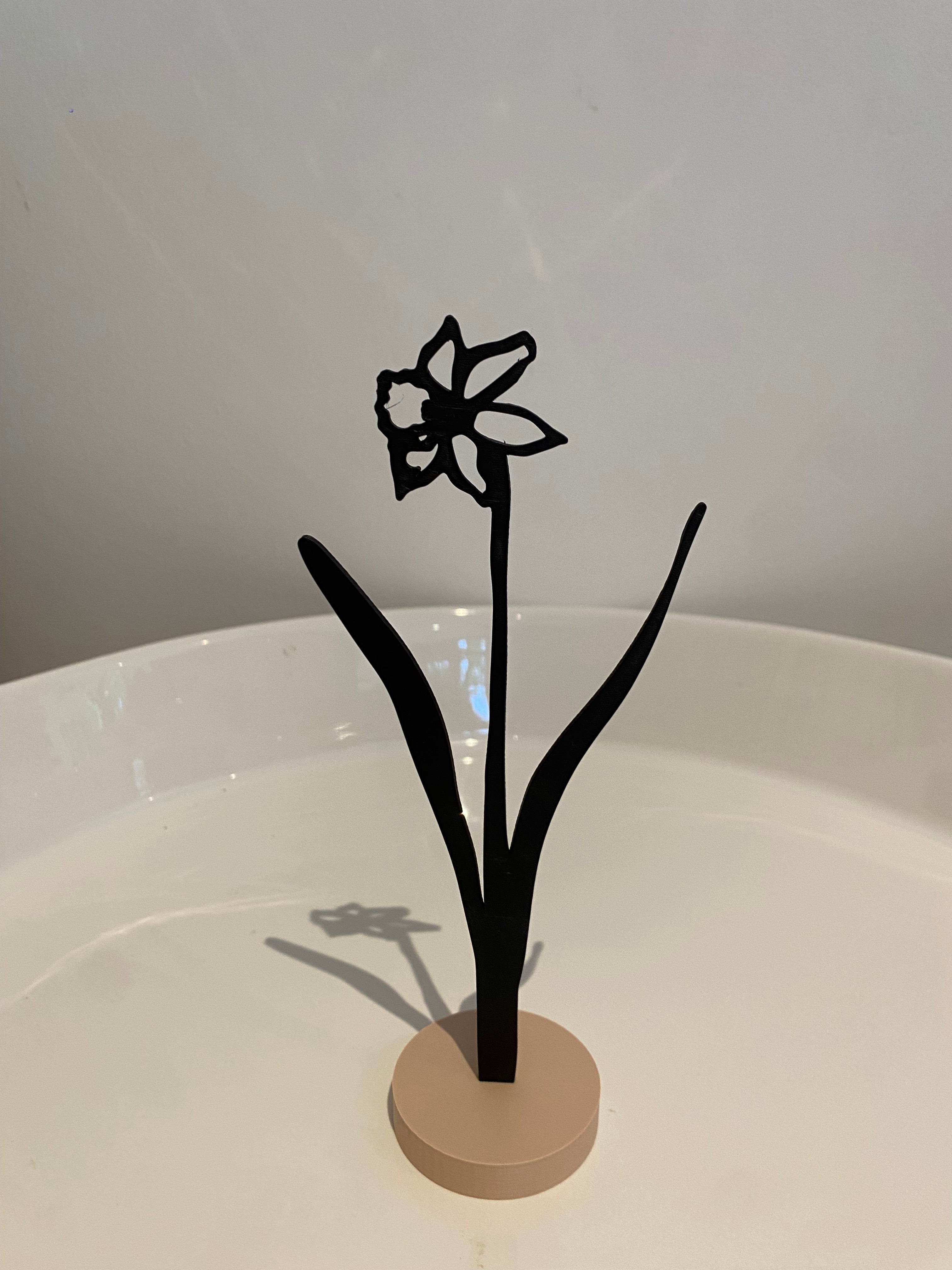 Flowers by Jeoff, Black MDF Silhouette : Daffodil