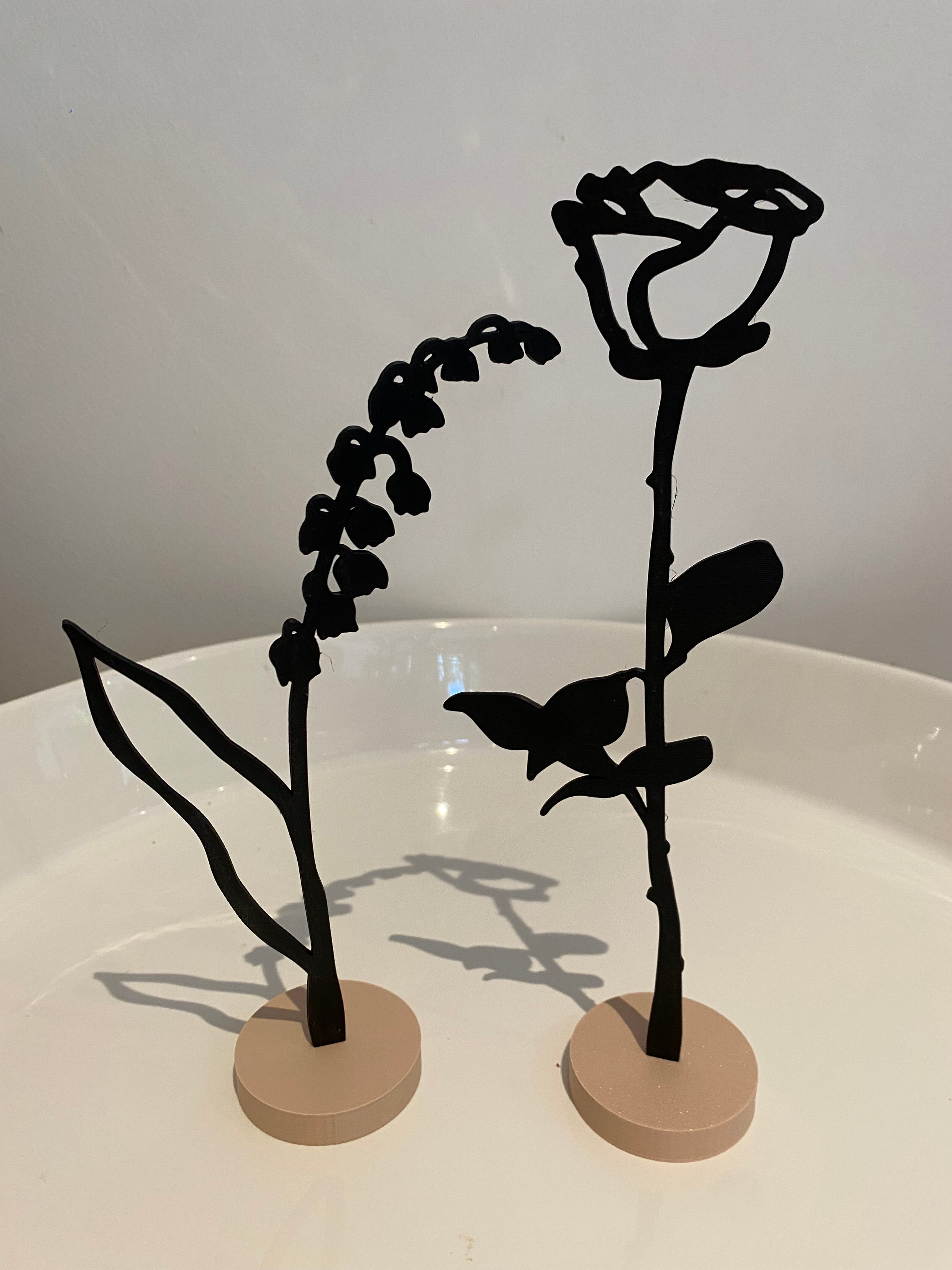 Flowers by Jeoff, Black MDF Silhouette : Rose