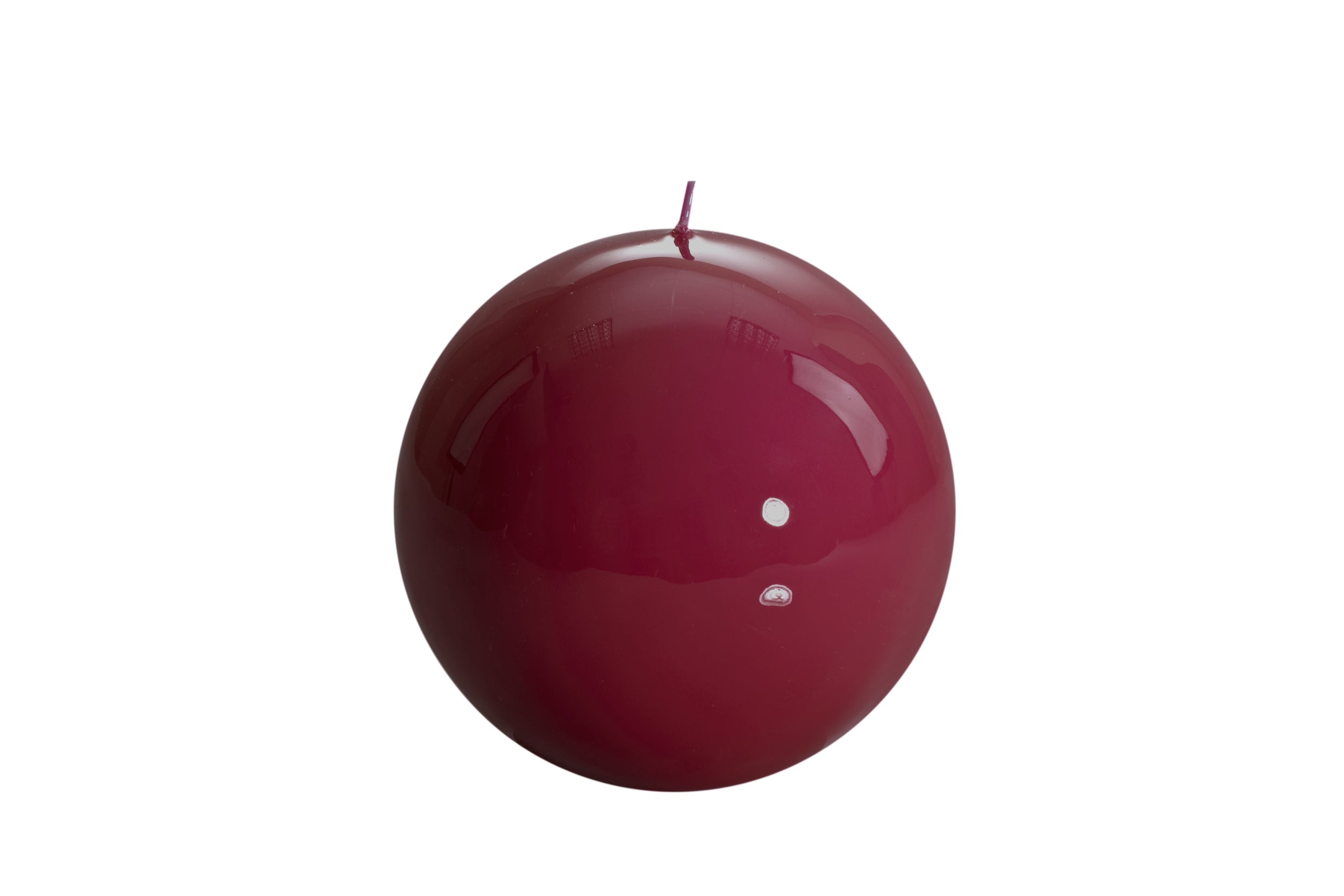Luxurious Sphere Lacquered 12cm Candle - Bordeaux