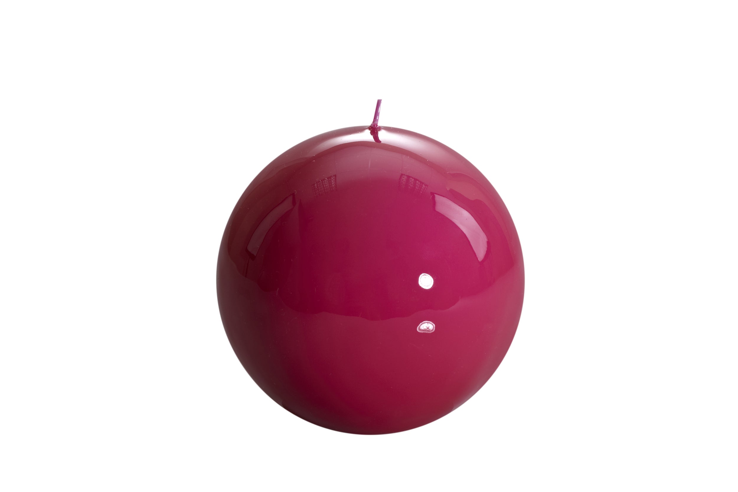 Luxurious Sphere Lacquered 12cm Candle - Fuchsia Colour