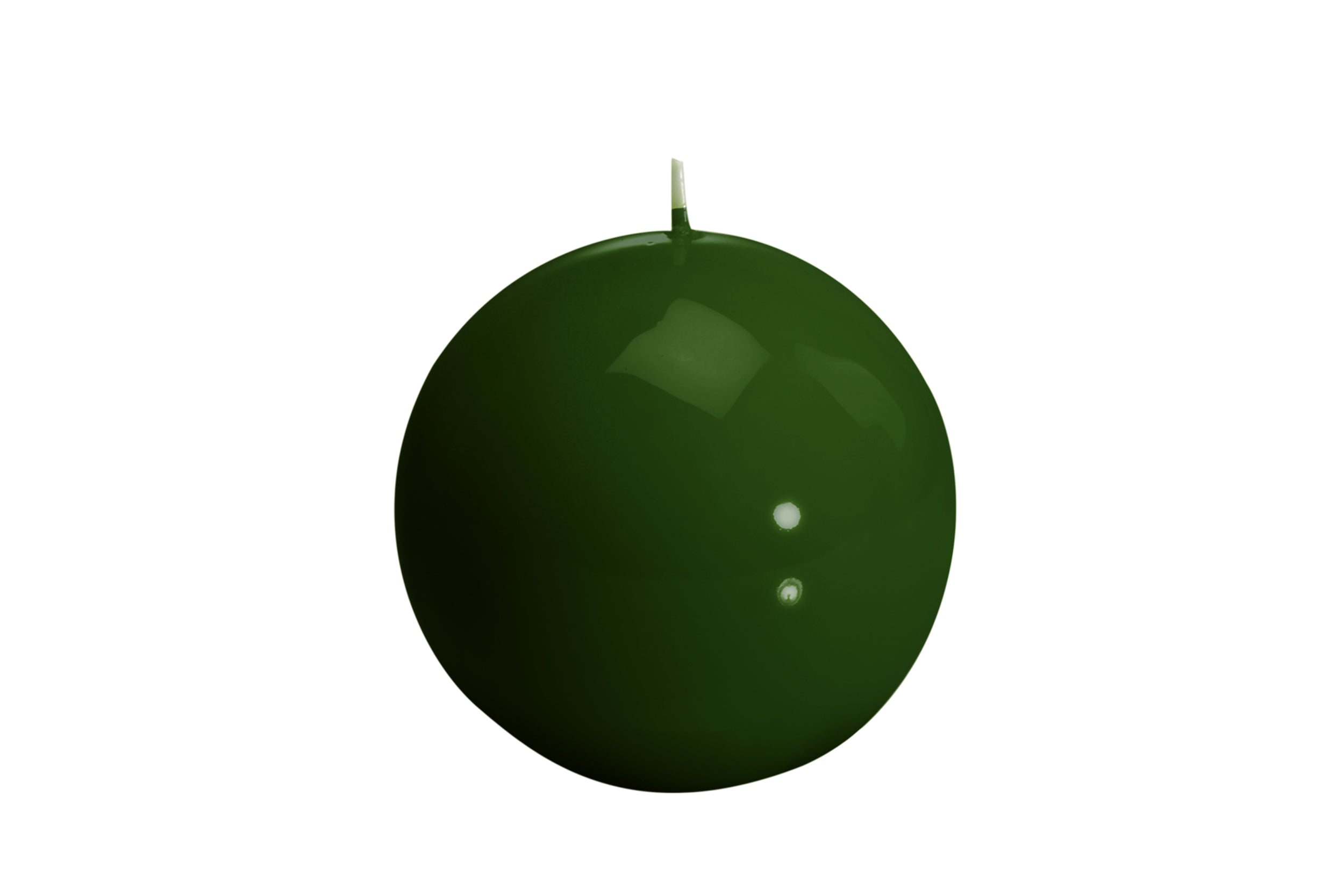 Luxurious Sphere Lacquered 12cm Candle - Olive Green