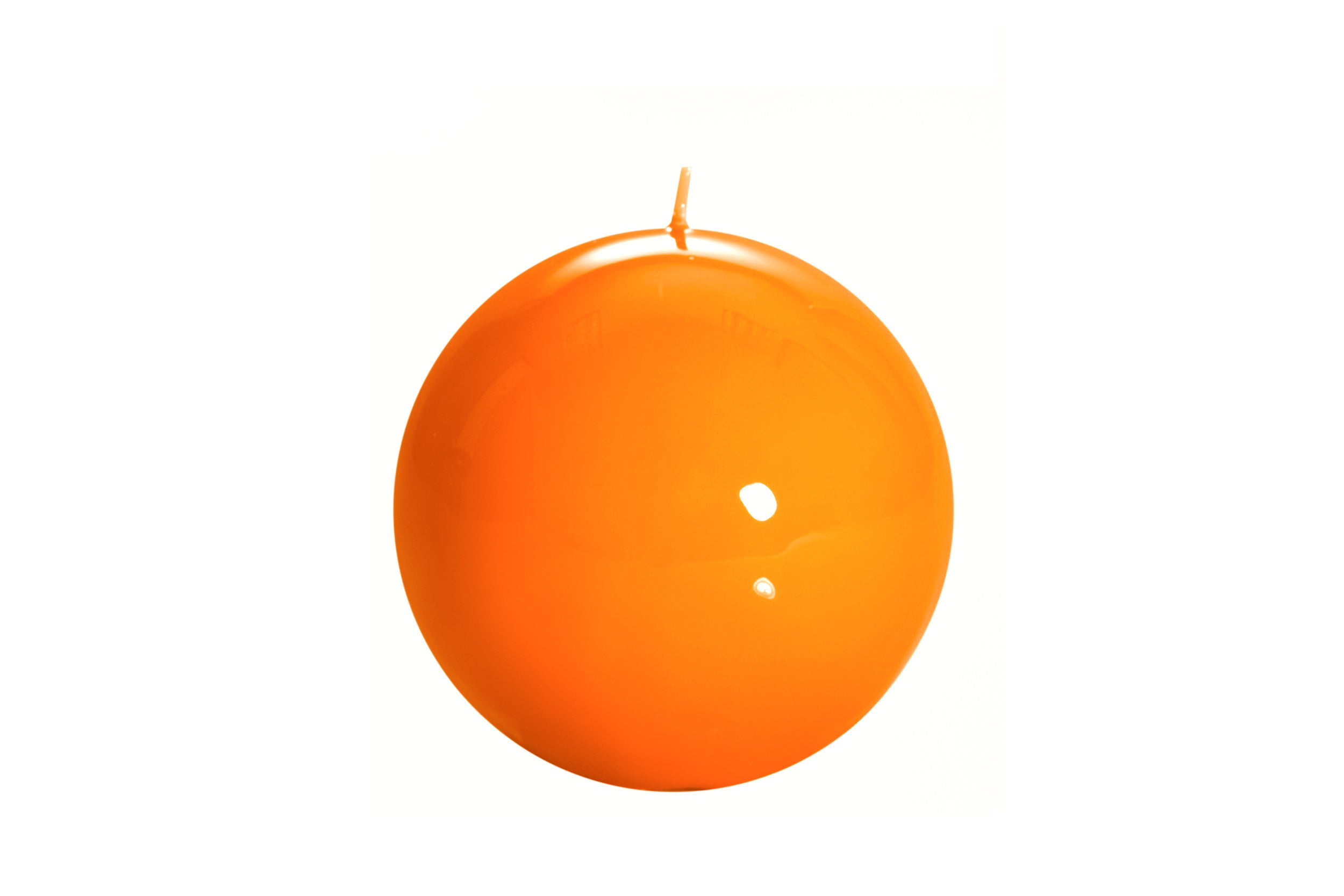 Luxurious Sphere Lacquered 12cm Candle - Orange