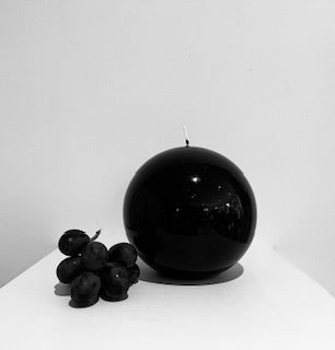 Luxurious Sphere Lacquered 12cm Candle - Navy Blue