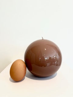 Luxurious Sphere Lacquered 12cm Candle - Mocha Mousse