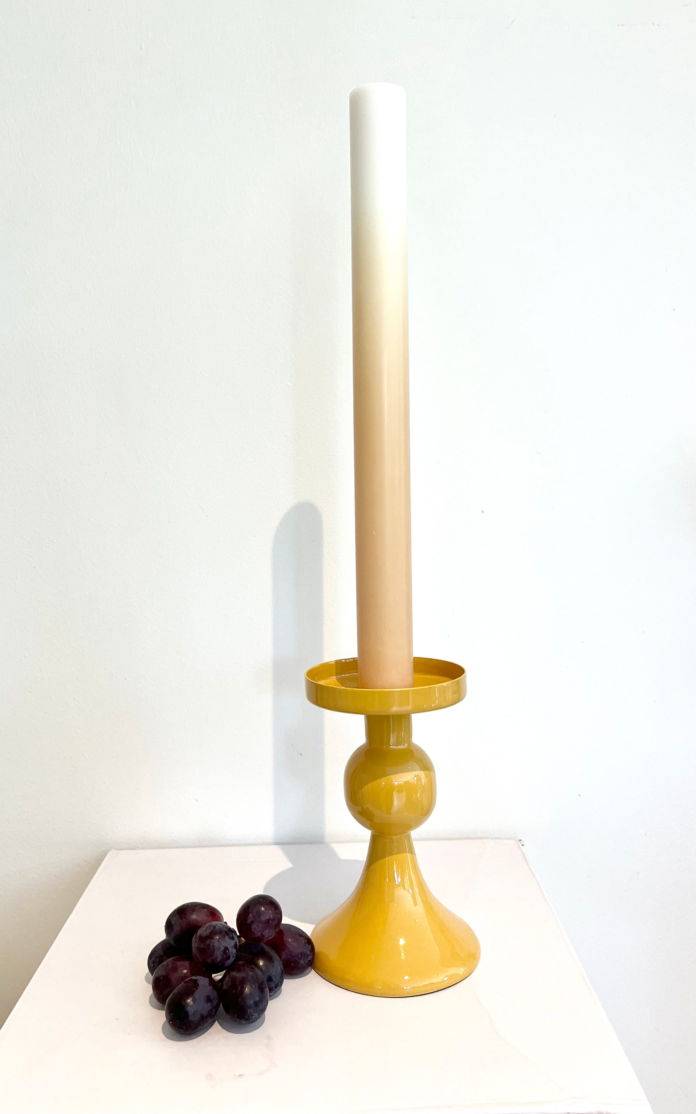 Candle Holder Funky - Small - Bright Yellow