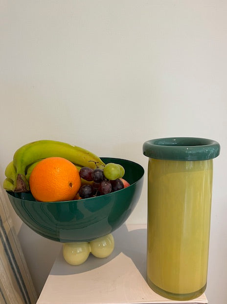Bowl Double Funky Large - Retro green & soft yellow
