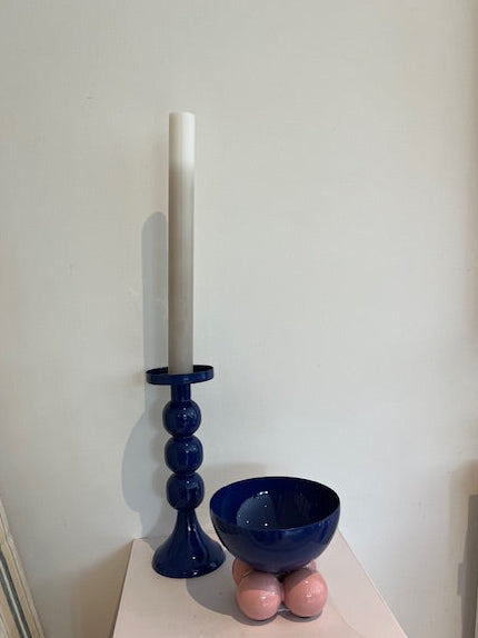 Bowl Double Funky Medium - Cobalt blue & soft pink
