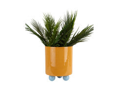 Plant Pot Double Funky Large - Mango yellow & soft blue