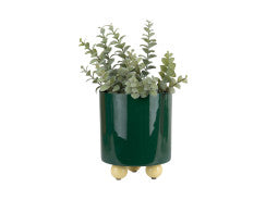 Plant Pot Double Funky Medium - Retro green & soft yellow