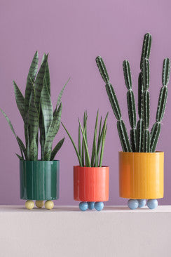 Plant Pot Double Funky Small - Bright red & classic blue
