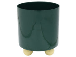 Plant Pot Double Funky Medium - Retro green & soft yellow