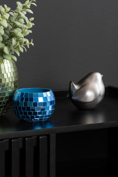 Statue Fat Bird - Metallic dark grey