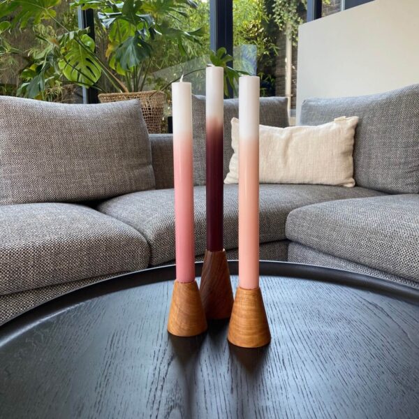 Gradient Candles Dusty Rose S/3