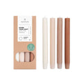 Vegan Dinner Candles - 2.2 x 20 cm - Set of 4 - Earthy Browns