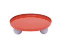 Tray Double Funky Round Large - bright red w. soft purple