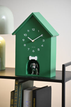 Wall Clock Dog House - Retro Green