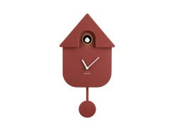 Wall Clock Modern Cuckoo - Red Ochre
