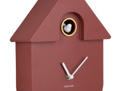 Wall Clock Modern Cuckoo - Red Ochre