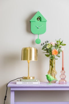 Wall Clock Modern Cuckoo - Bright Green - Spring Promotional Offer