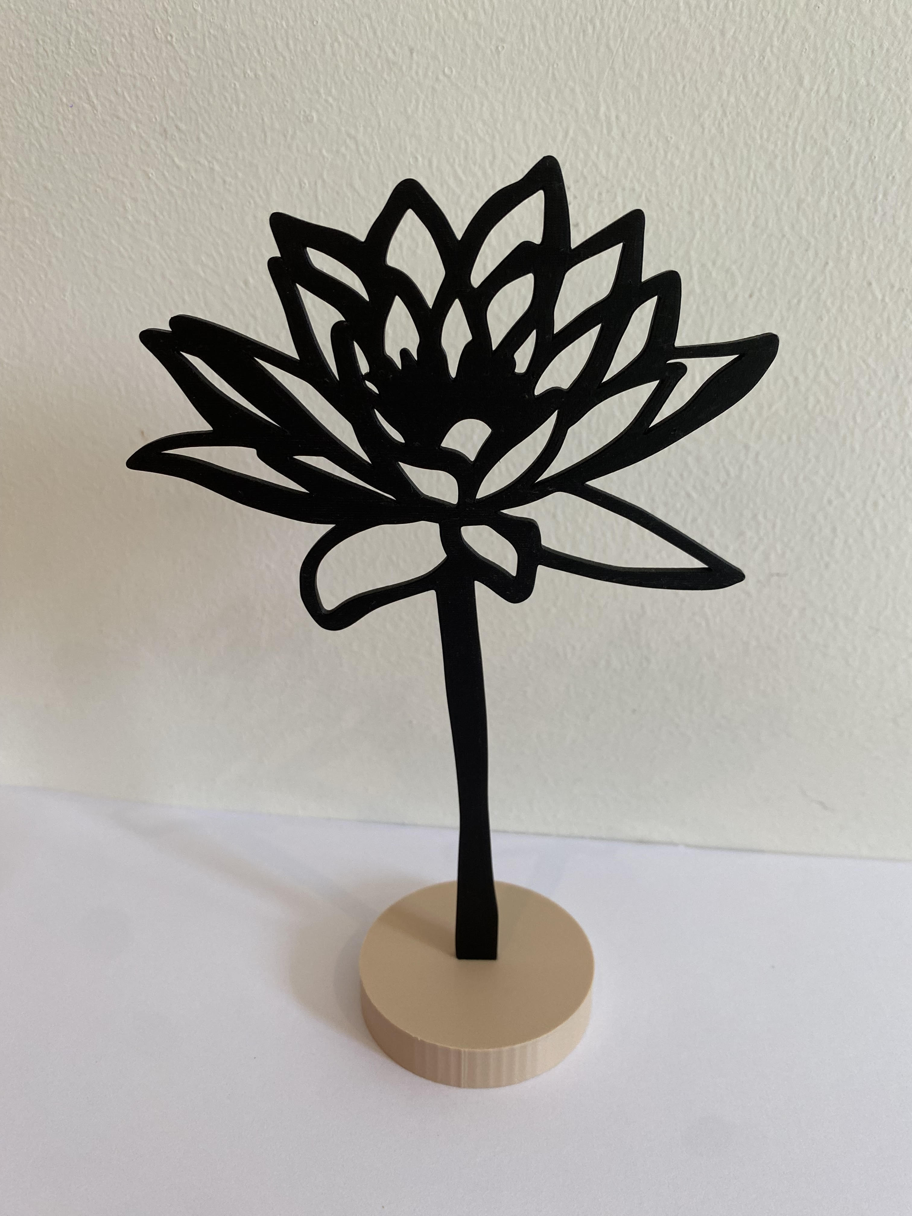 Flowers by Jeoff, Black MDF Silhouette : Water Lily